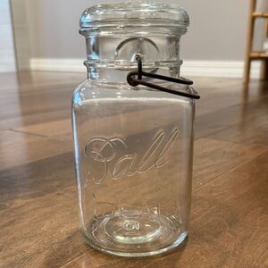Vintage Glass Ball Jar with Lid